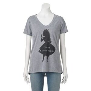 Disney Heather Gray T-Shirt with Alice in Wonderland Design